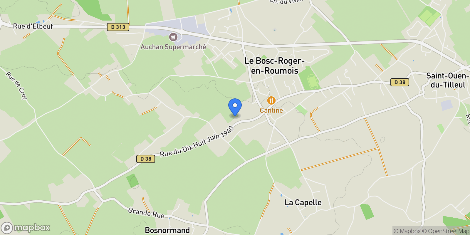 Map showing Bosroumois, Normandy, France.
