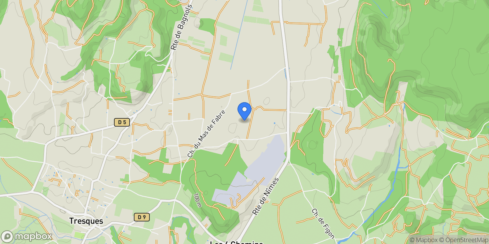 Map showing Tresques, Occitanie, France.