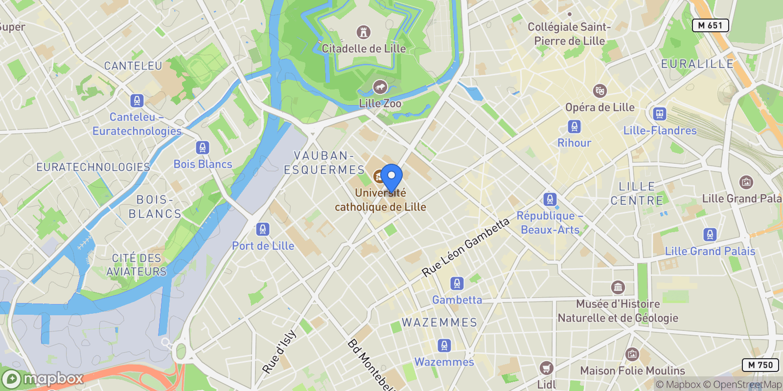 Map showing Lille, Hauts-de-France, France.
