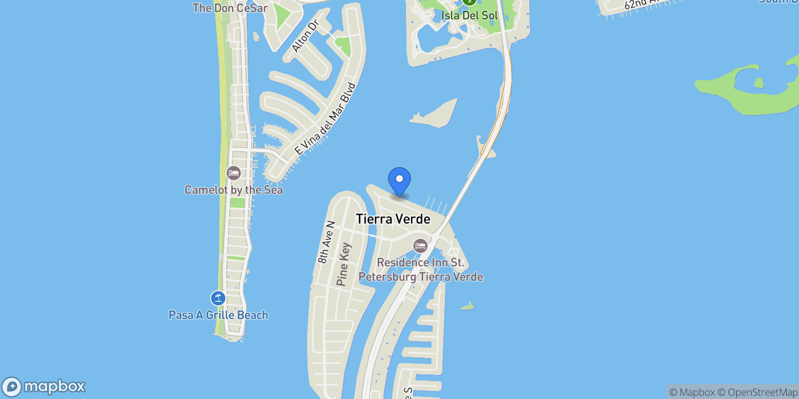 Map showing 297 1st St W, St Petersburg, FL 33715, St. Petersburg, Florida, United States.
