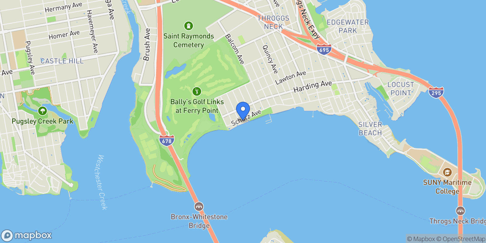 Map showing 4 Angelas Place , Bronx, NY 10465, New York, New York, United States.