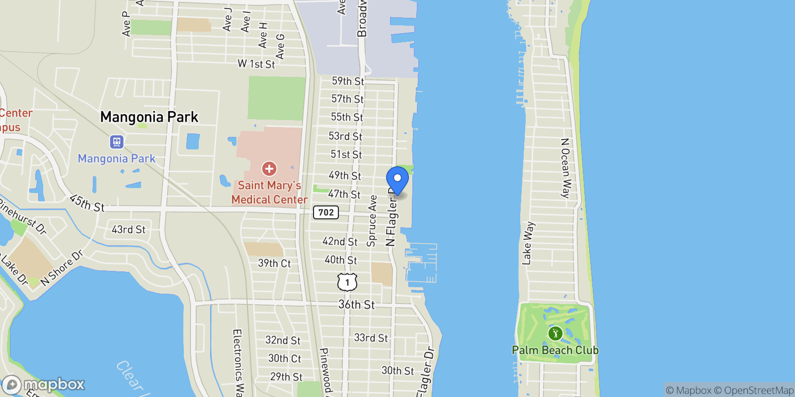 Map showing 4714 N Flagler Unit# 1003, West Palm Beach, FL 33407, West Palm Beach, Florida, United States.