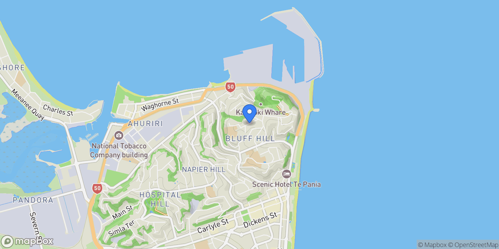 Map showing 10 Cobden Road Bluff Hill, Napier, HKB 4110, Napier, Hawke's Bay, New Zealand.