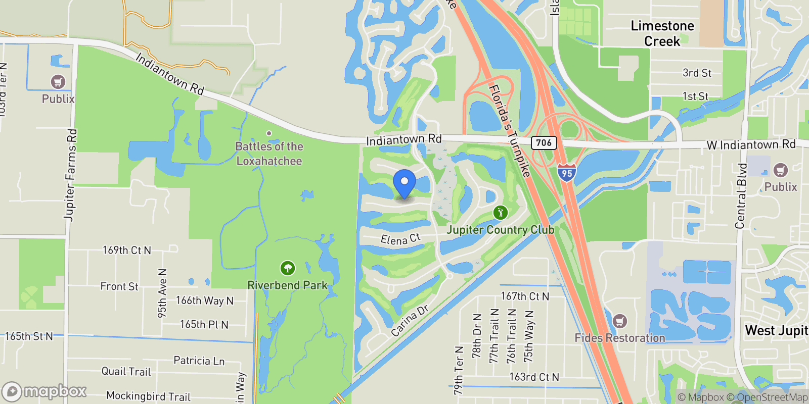 Map showing 139 Carmela Court , Jupiter, FL 33478, Jupiter Island, Florida, United States.