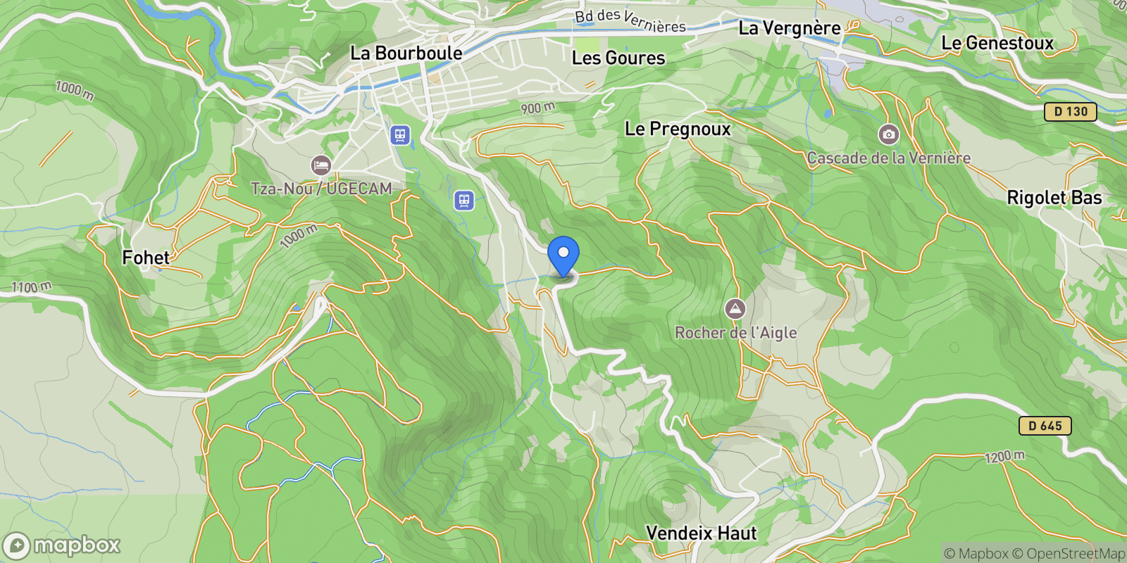 Map showing La Bourboule, Auvergne-Rhône-Alpes, France.