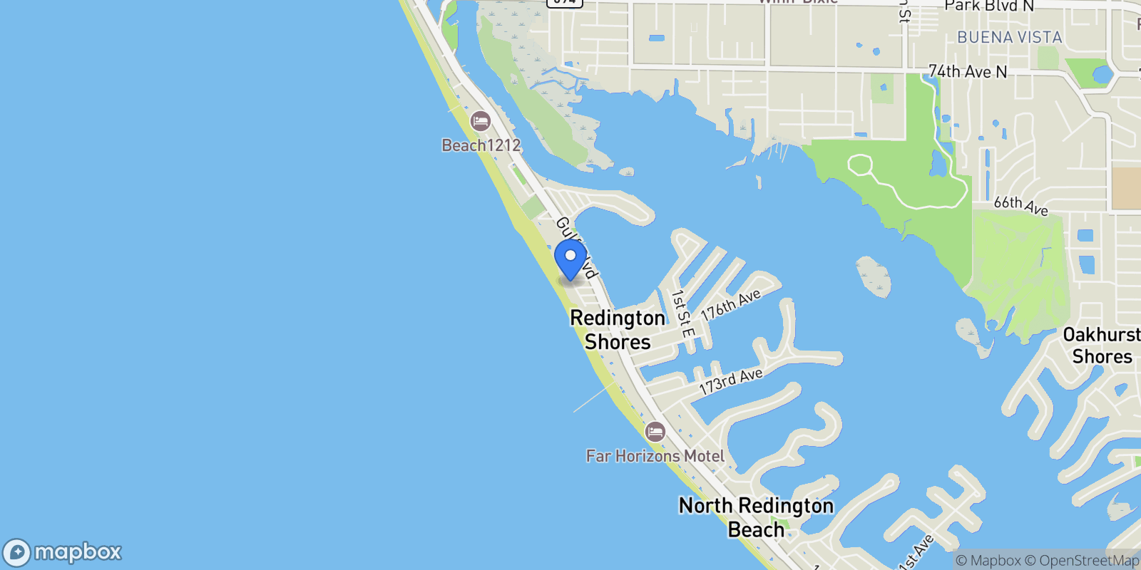 Map showing 17824 Lee Ave, Redington Shores, FL 33708, Madeira Beach, Florida, United States.