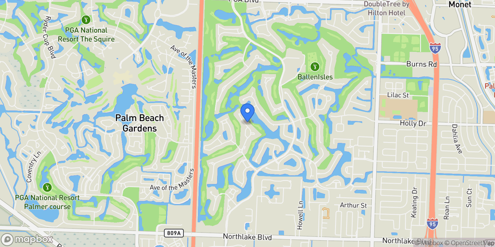 Map showing 42 Saint Thomas Drive , Palm Beach Gardens, FL 33418, Palm Beach Gardens, Florida, United States.