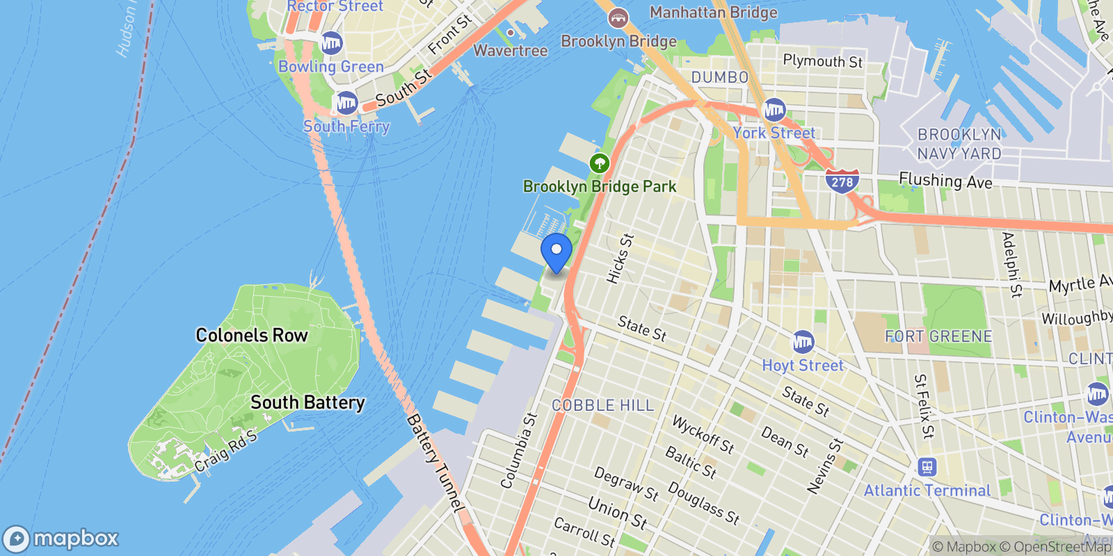 Map showing 360 Furman Street 1001, Brooklyn, NY 11201, New York, New York, United States.