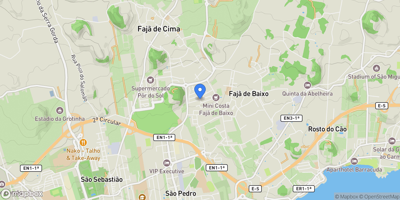 Map showing 9500 Faja de Baixo, Portugal, Faja de Baixo, Azores, Portugal.