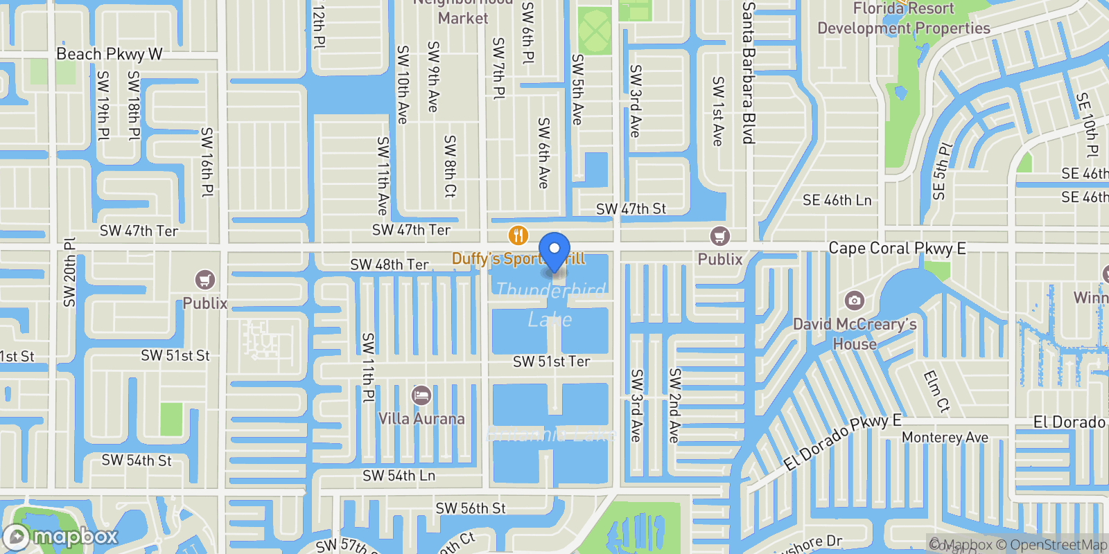Map showing 4902 SW 5th PL, CAPE CORAL, FL 33914, Cape Coral, Florida, United States.