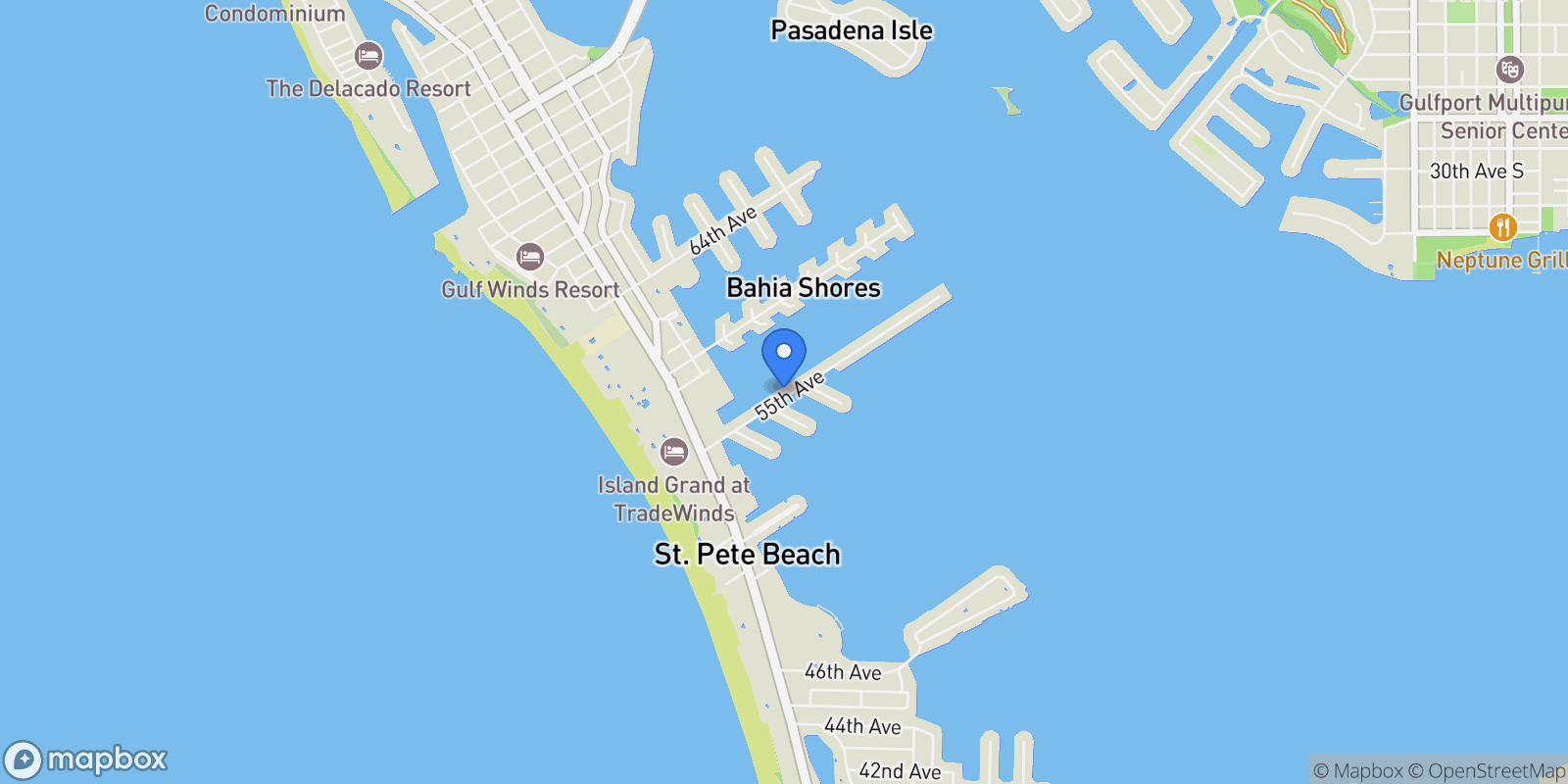 Map showing 339 55th Ave, St Pete Beach, FL 33706, St. Pete Beach, Florida, United States.