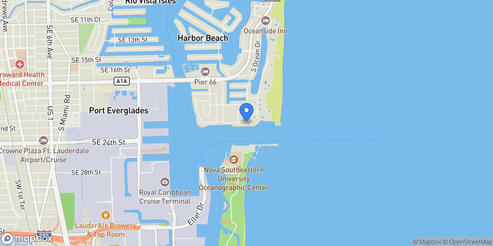Map showing 2200 Inlet Drive, Fort Lauderdale, Florida, United States.