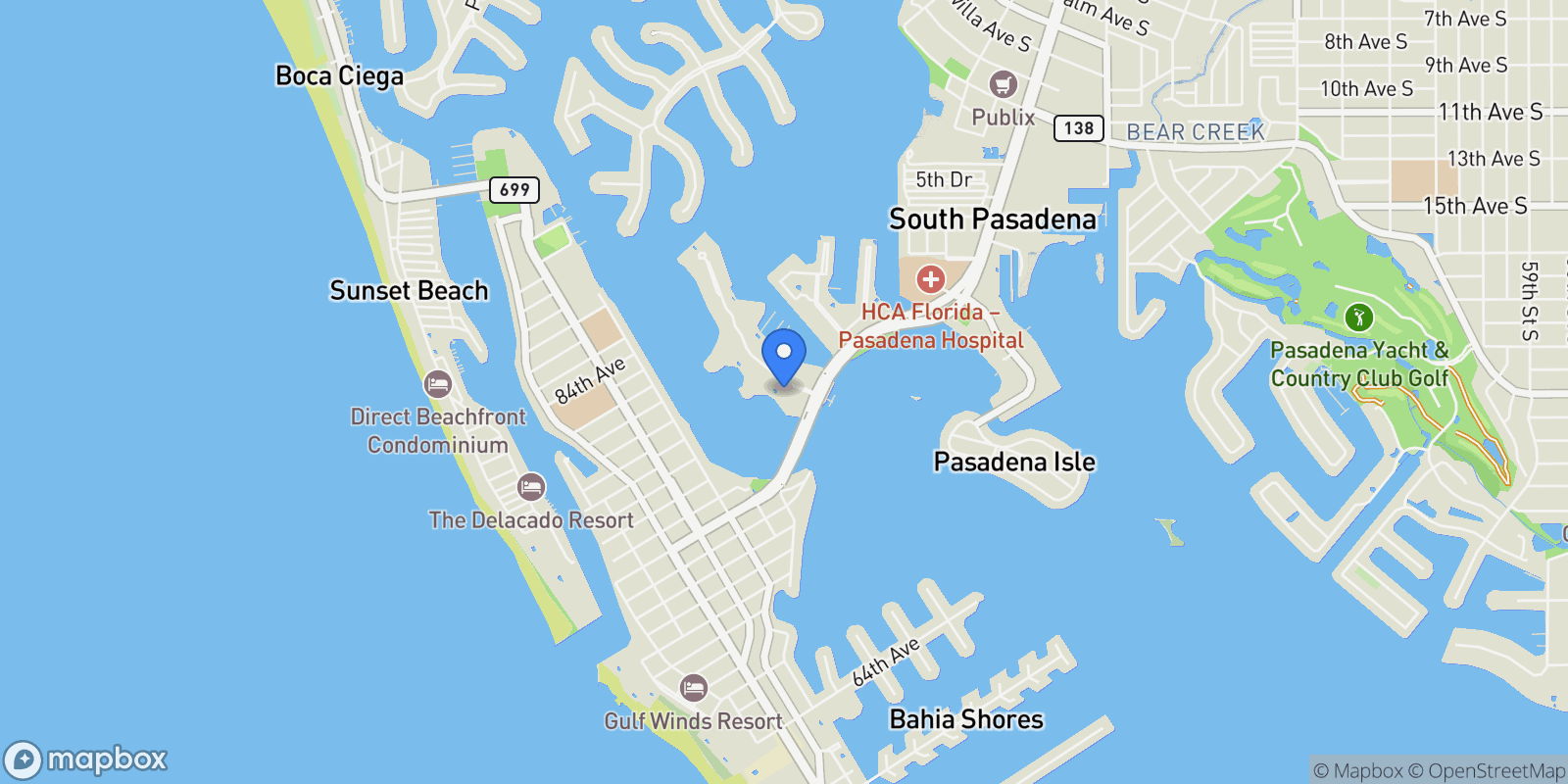 Map showing 7872 Sailboat Key Blvd S #306, South Pasadena, FL 33707, St. Petersburg, Florida, United States.