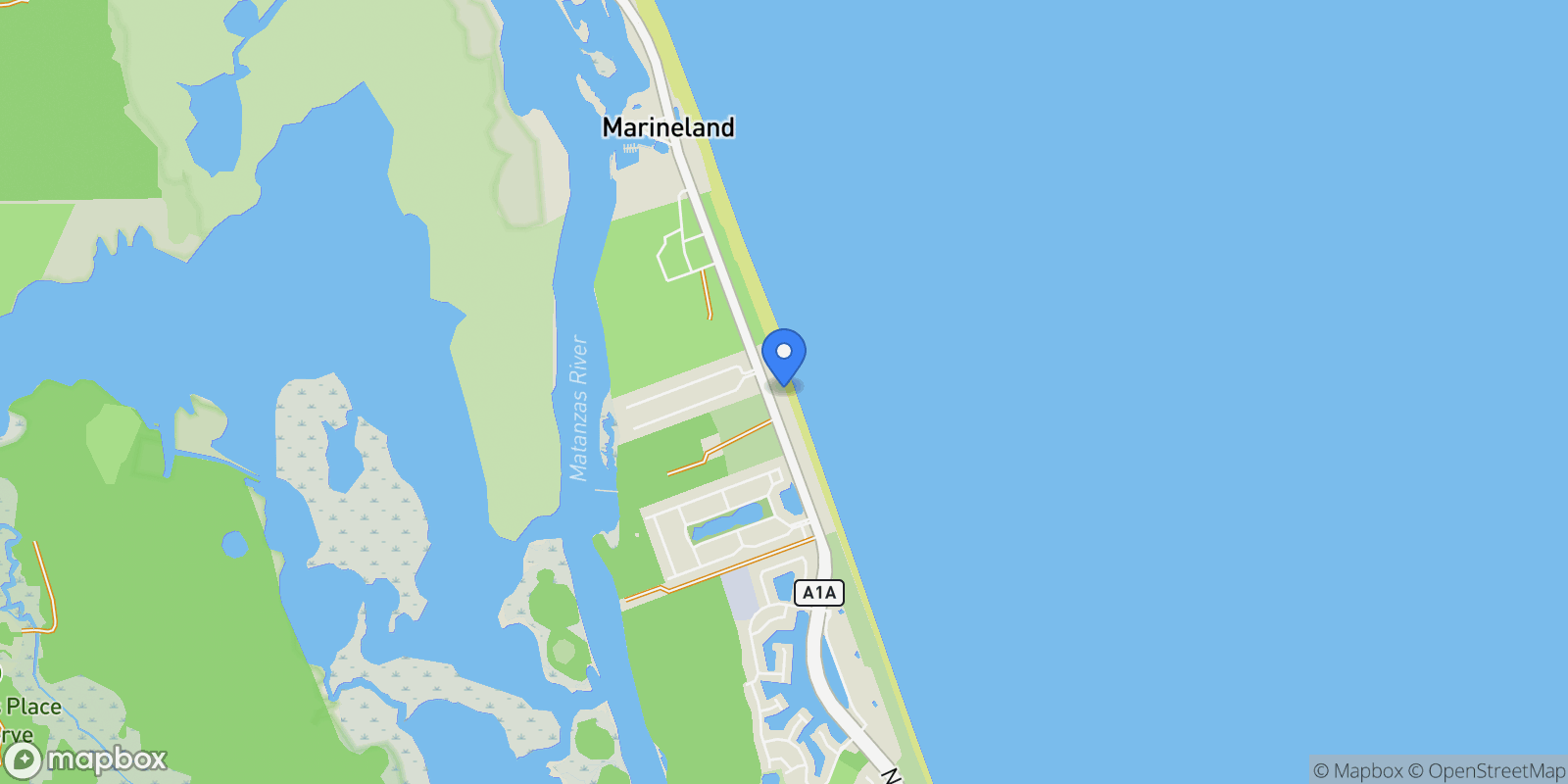 Map showing 7032 A & B North Oceanshore Boulevard , Palm Coast, FL 32137, Palm Coast, Florida, United States.