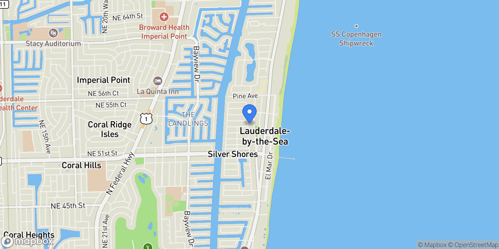 Map showing 4524 Seagrape Dr 2 South, Fort Lauderdale, Florida, United States.