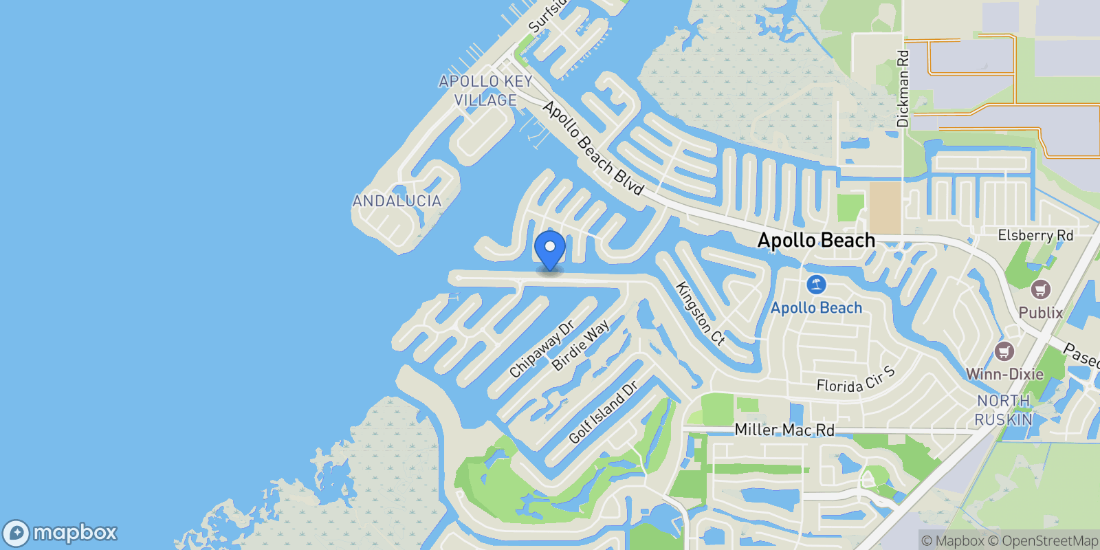 Map showing 861 Symphony Isles Blvd, Apollo Beach, FL 33572, Apollo Beach, Florida, United States.