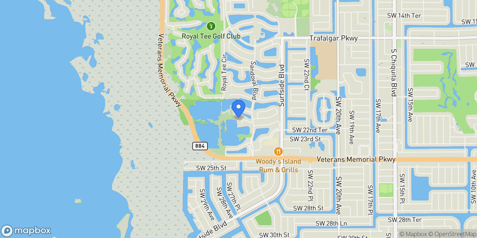 Map showing 2632 Fairmont Cove CT, CAPE CORAL, FL 33991, Cape Coral, Florida, United States.
