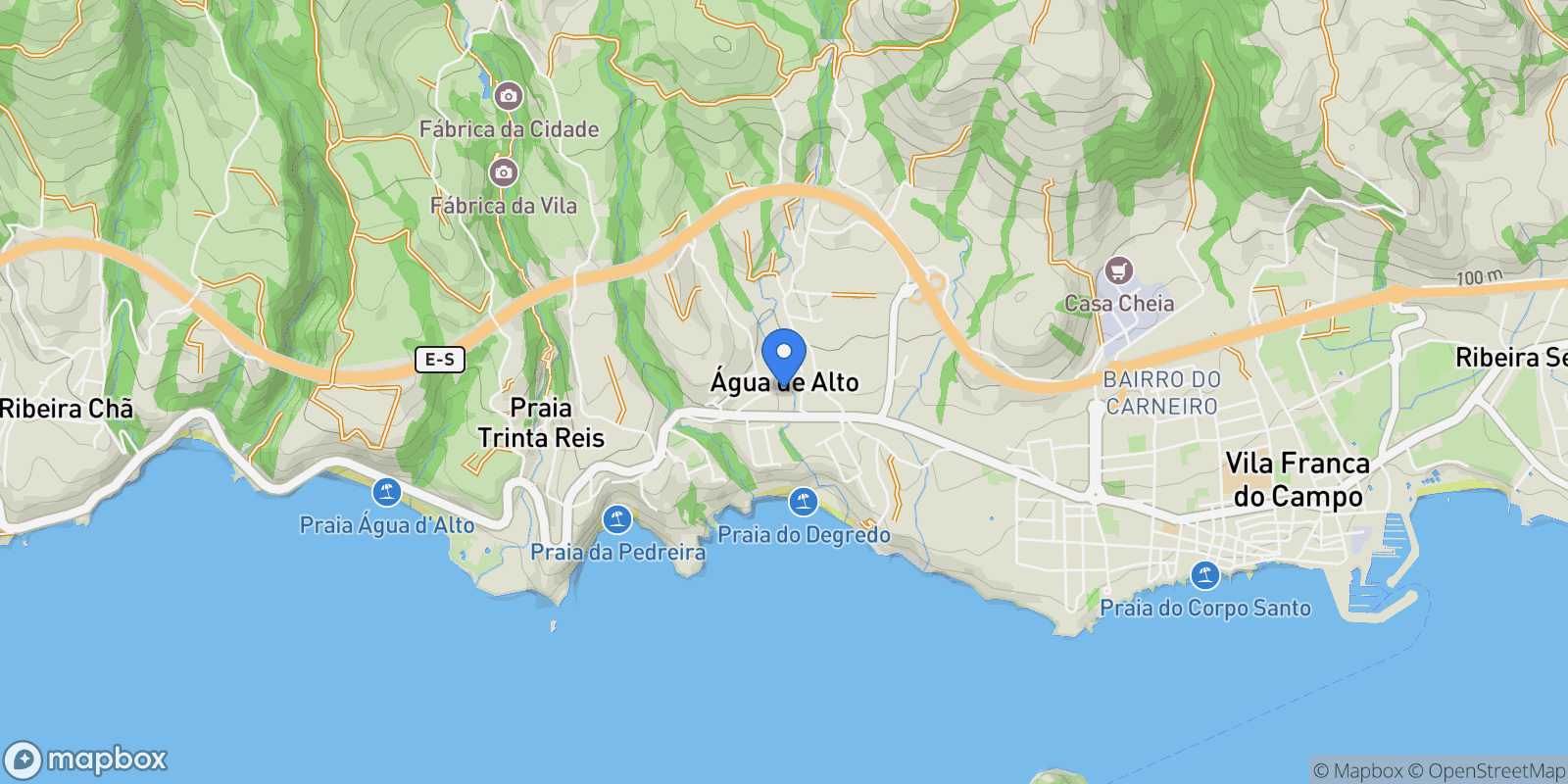 Map showing Tv. da Ribeira, 9680 Água de Alto, Portugal, Agua de Alto, Azores, Portugal.