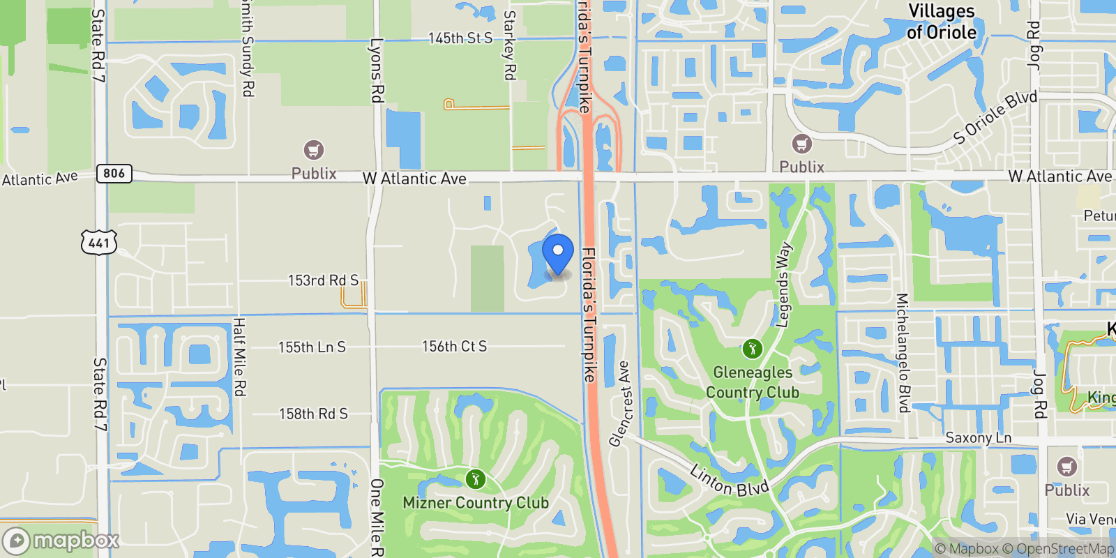 Map showing 8387 Sawpine Road , Delray Beach, FL 33446, Delray Beach, Florida, United States.