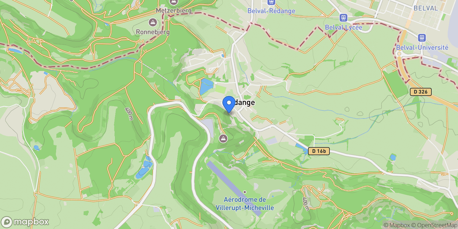 Map showing Rédange, Grand Est, France.