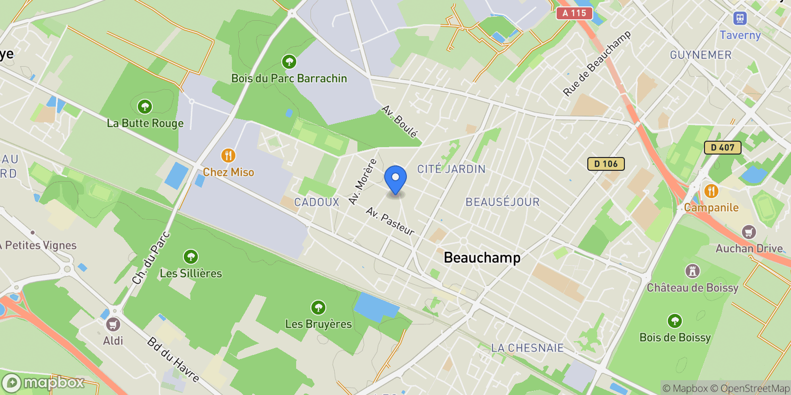 Map showing Beauchamp, Île-de-France, France.
