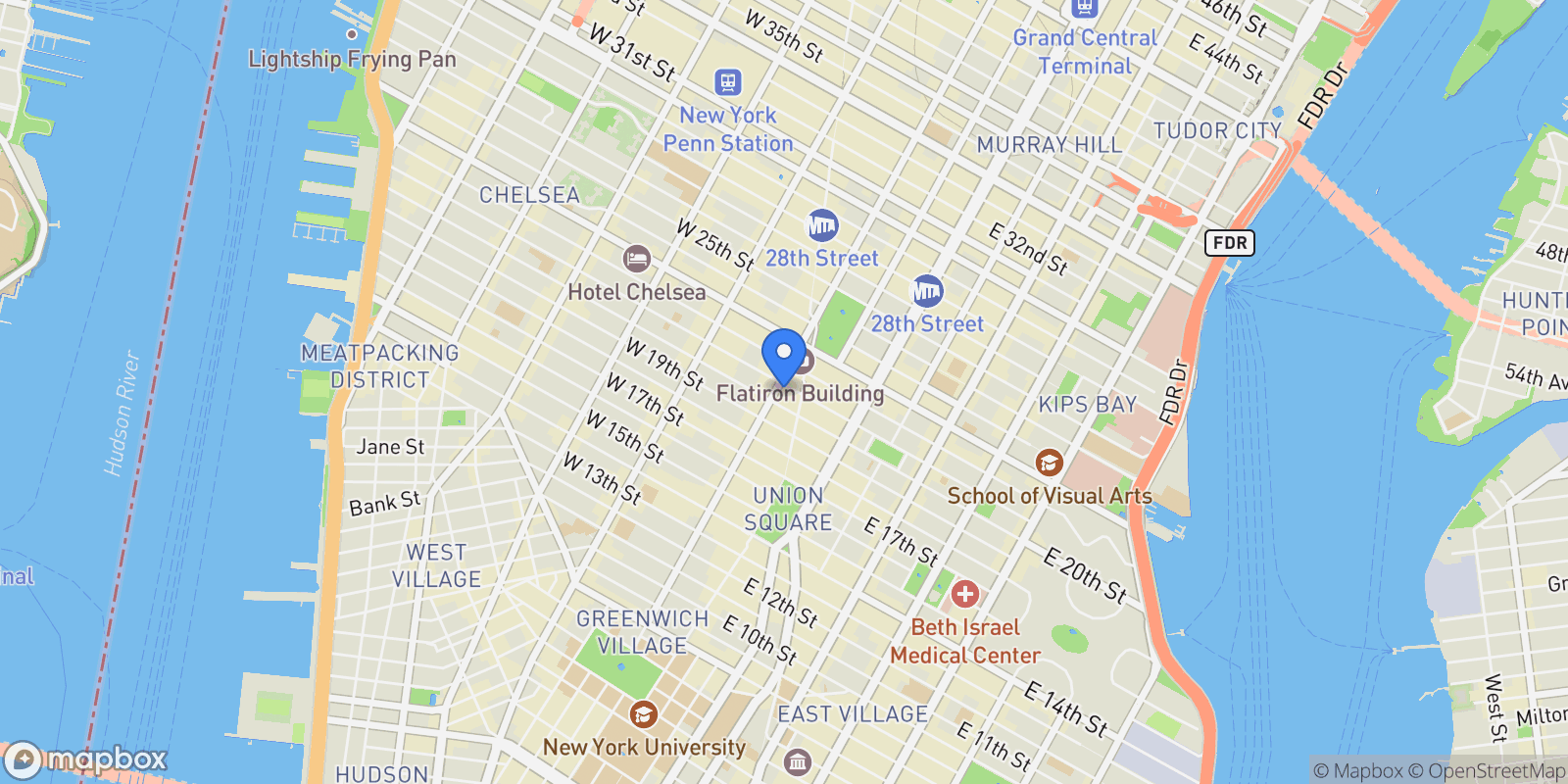 Map showing 141 FIFTH AVE, New York, New York, United States.