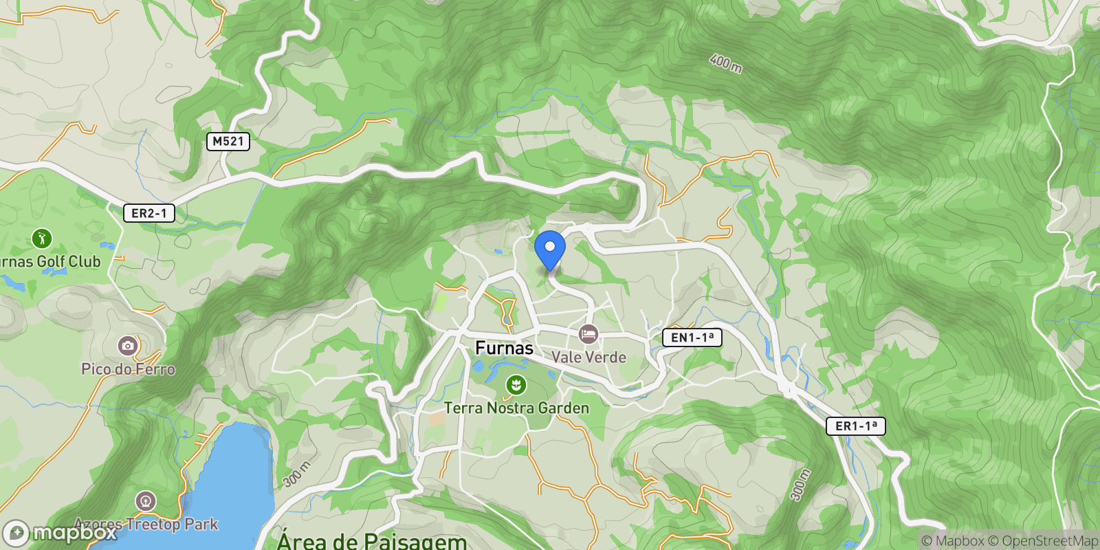 Map showing 9675 Furnas, Portugal, Furnas, Azores, Portugal.