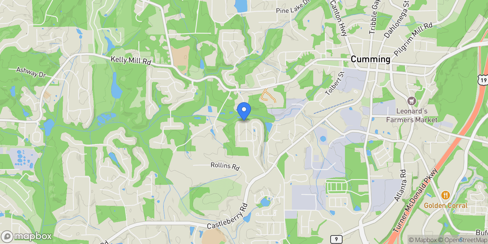 Map showing 3915 Estates Path, Cumming, Georgia, United States.