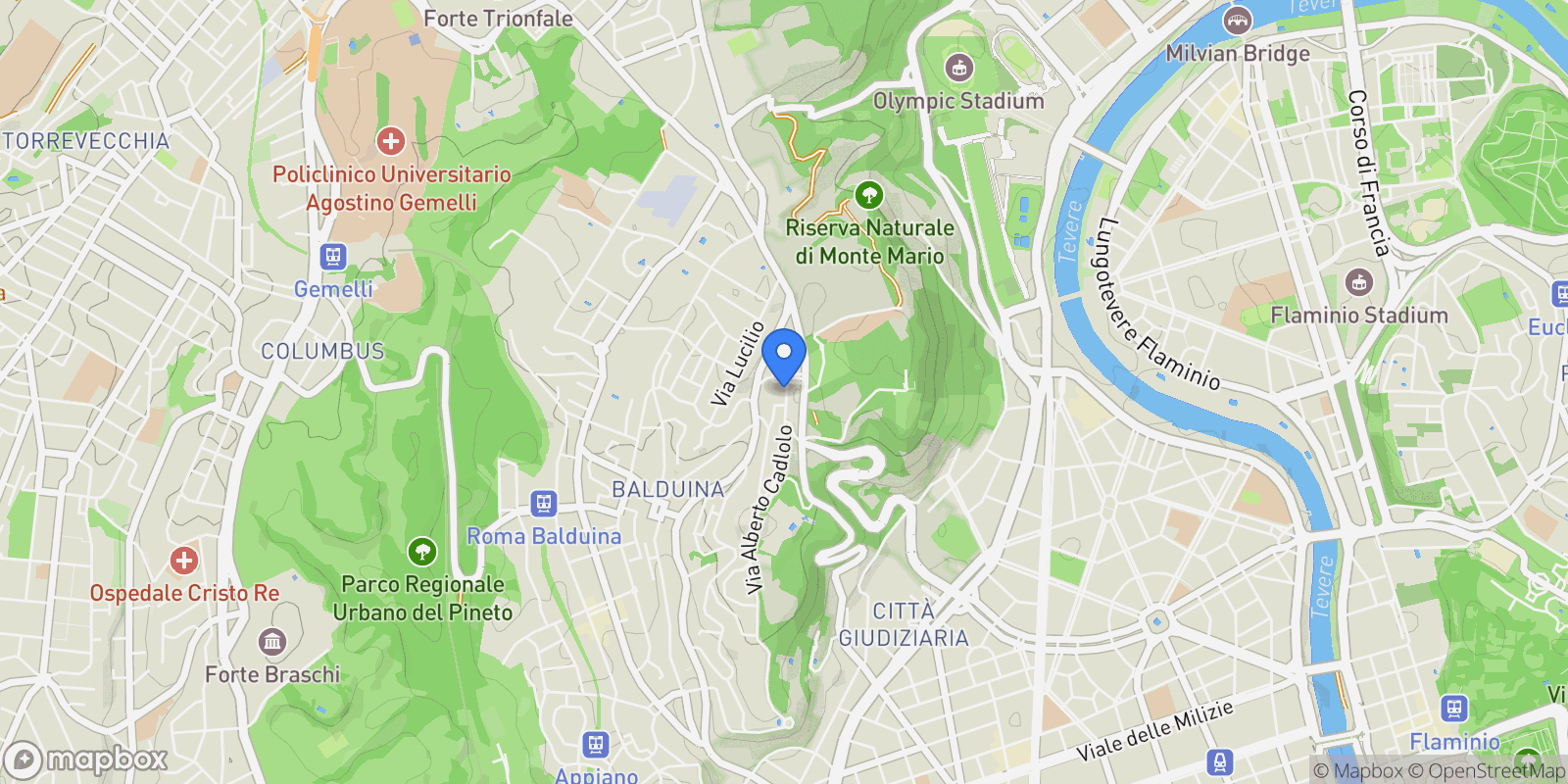 Map showing Piazzale Delle Medaglie D'oro, Rome, Lazio, Italy.