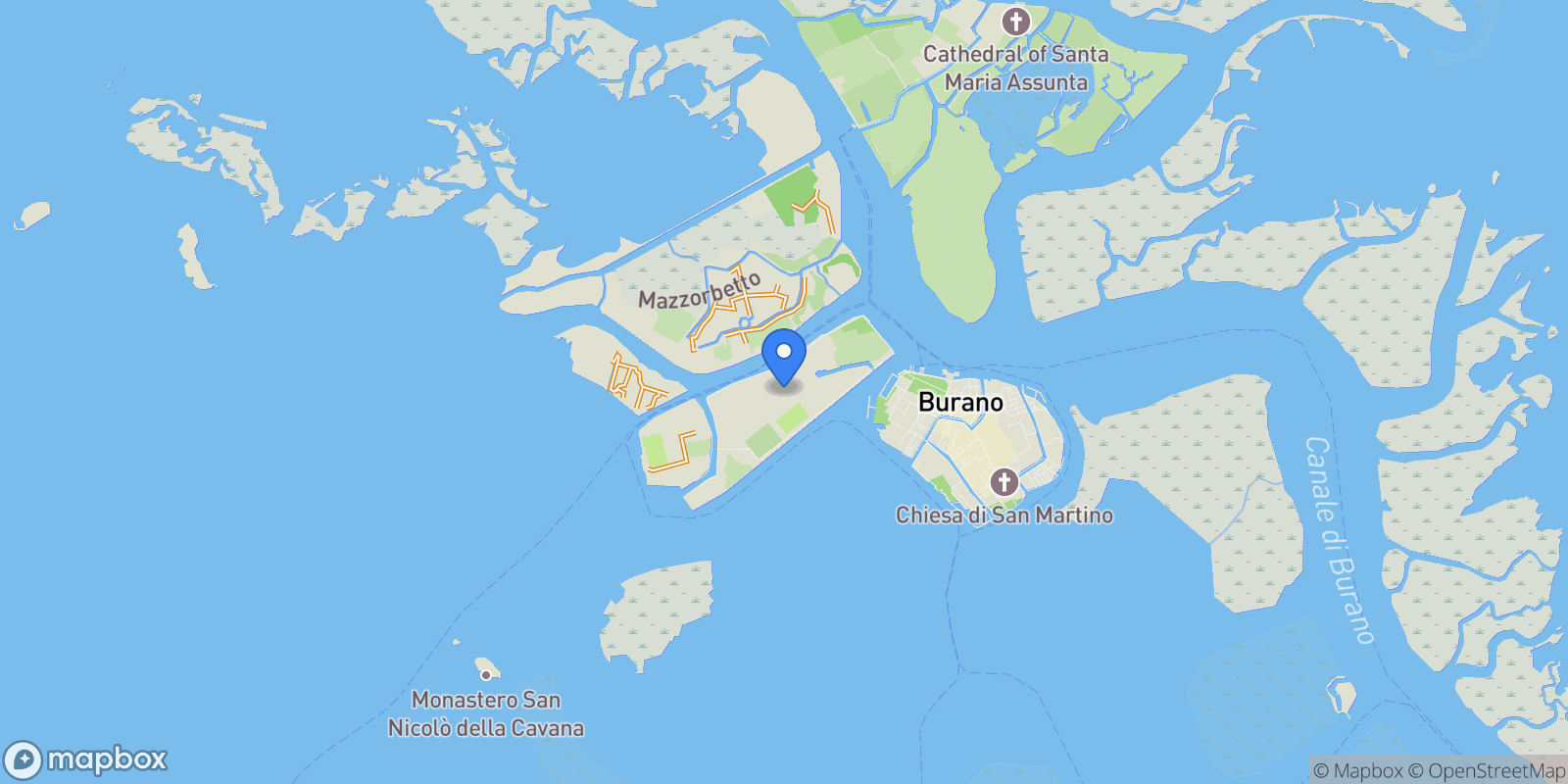 Map showing Mazzorbo, 30142 Venice, Metropolitan City of Venice, Italy, Venice, Veneto, Italy.