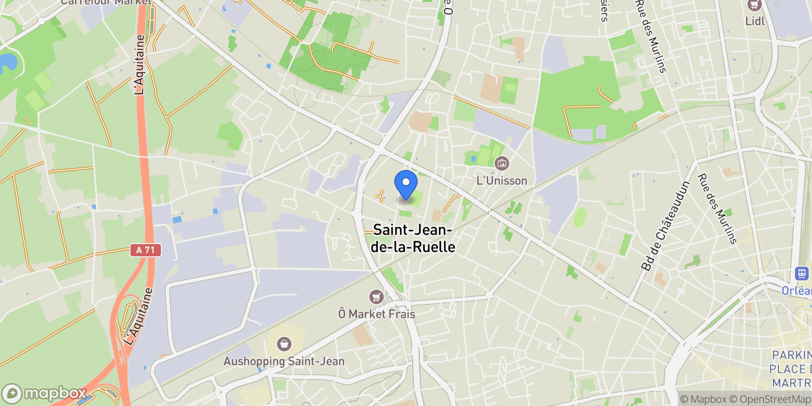 Map showing Saint-Jean-de-la-Ruelle, Centre-Val de Loire, France.