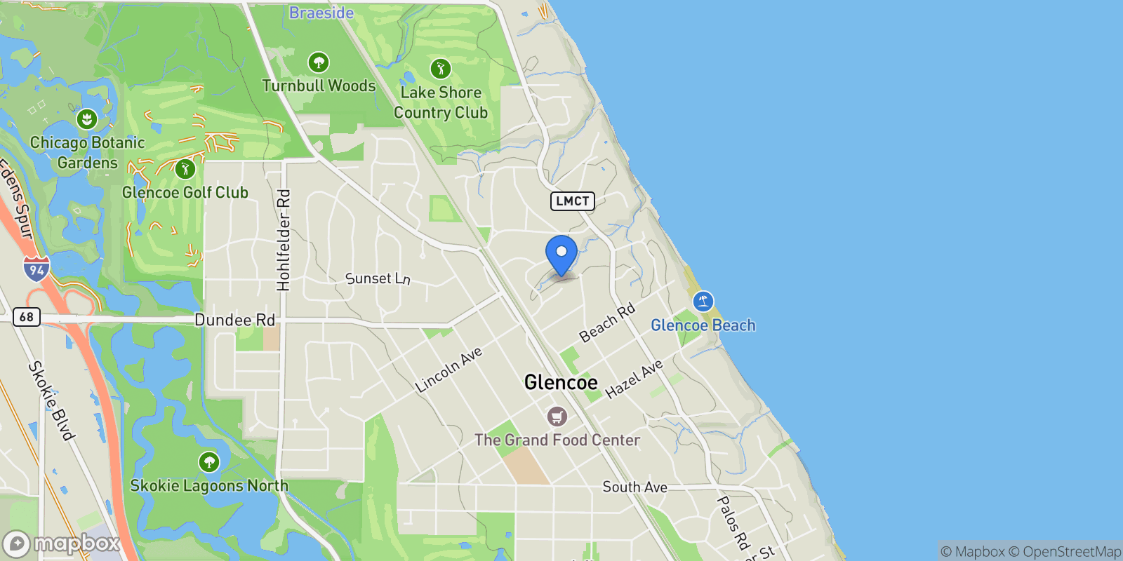 Map showing 219 Lincoln Drive, Glencoe, IL, 60022, USA, Glencoe, Illinois, United States.