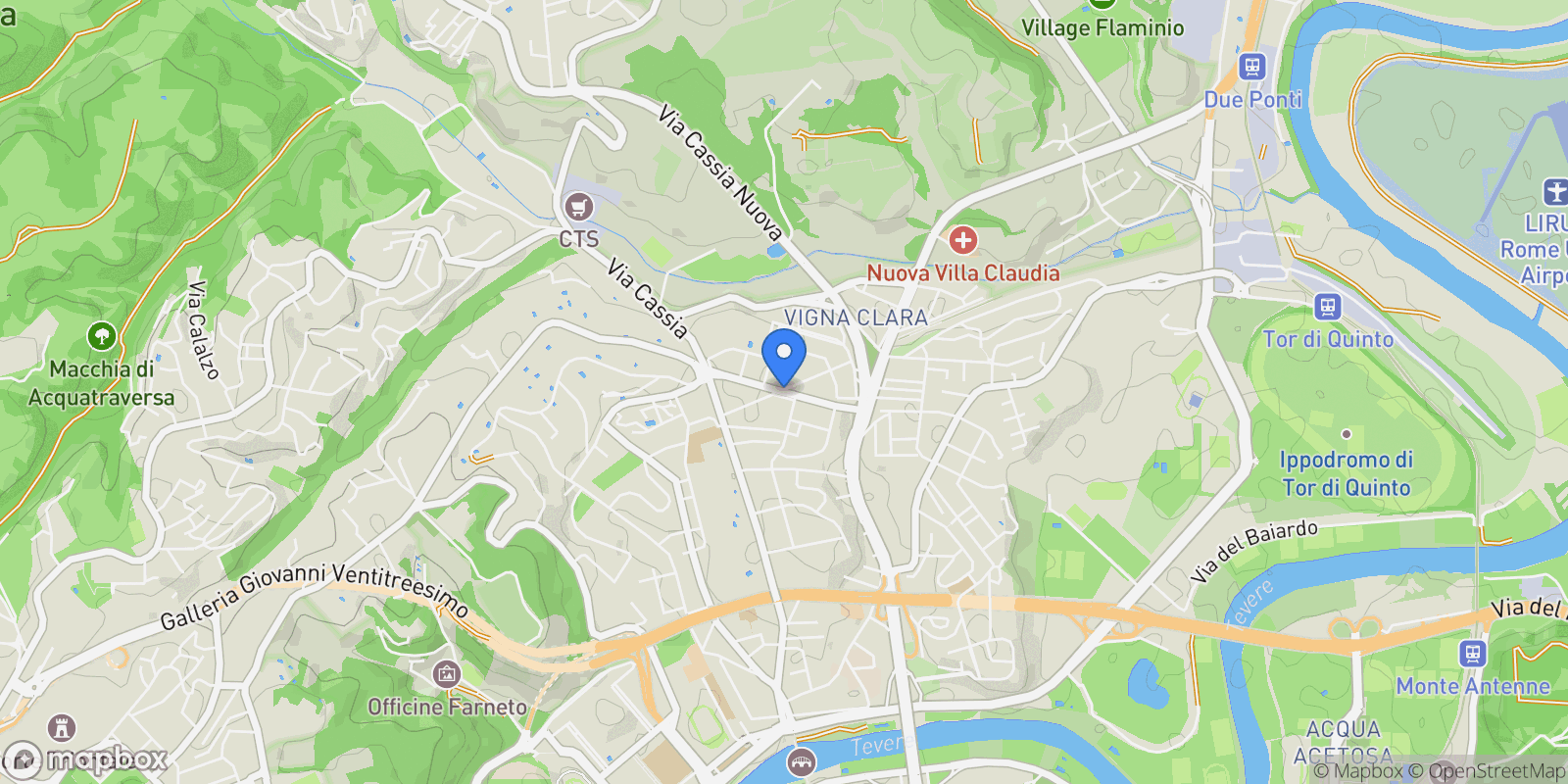 Map showing Largo di Vigna Stelluti, Rome, Lazio, Italy.