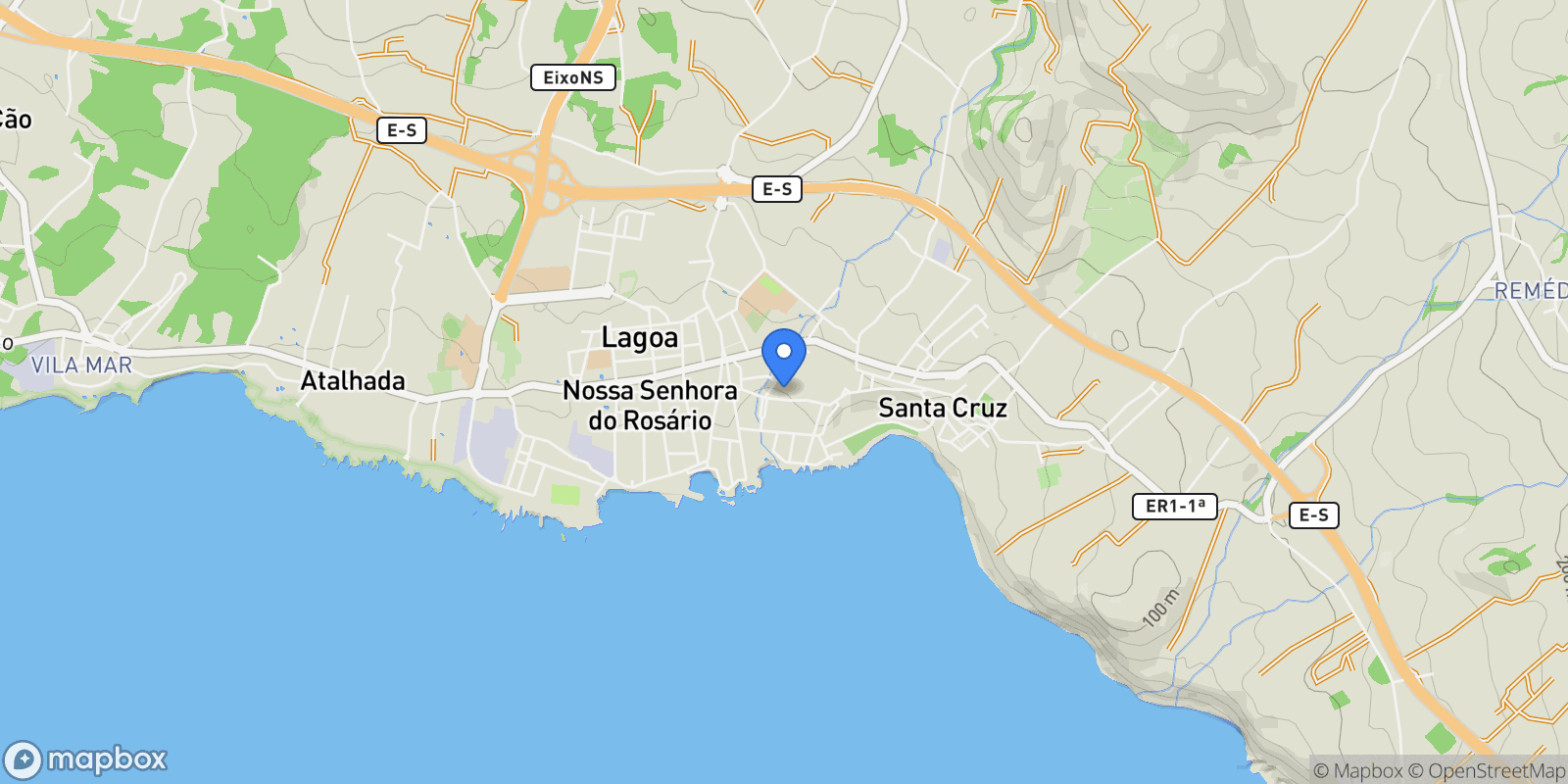 Map showing Lagoa, Portugal, Lagoa (Santa Cruz), Azores, Portugal.