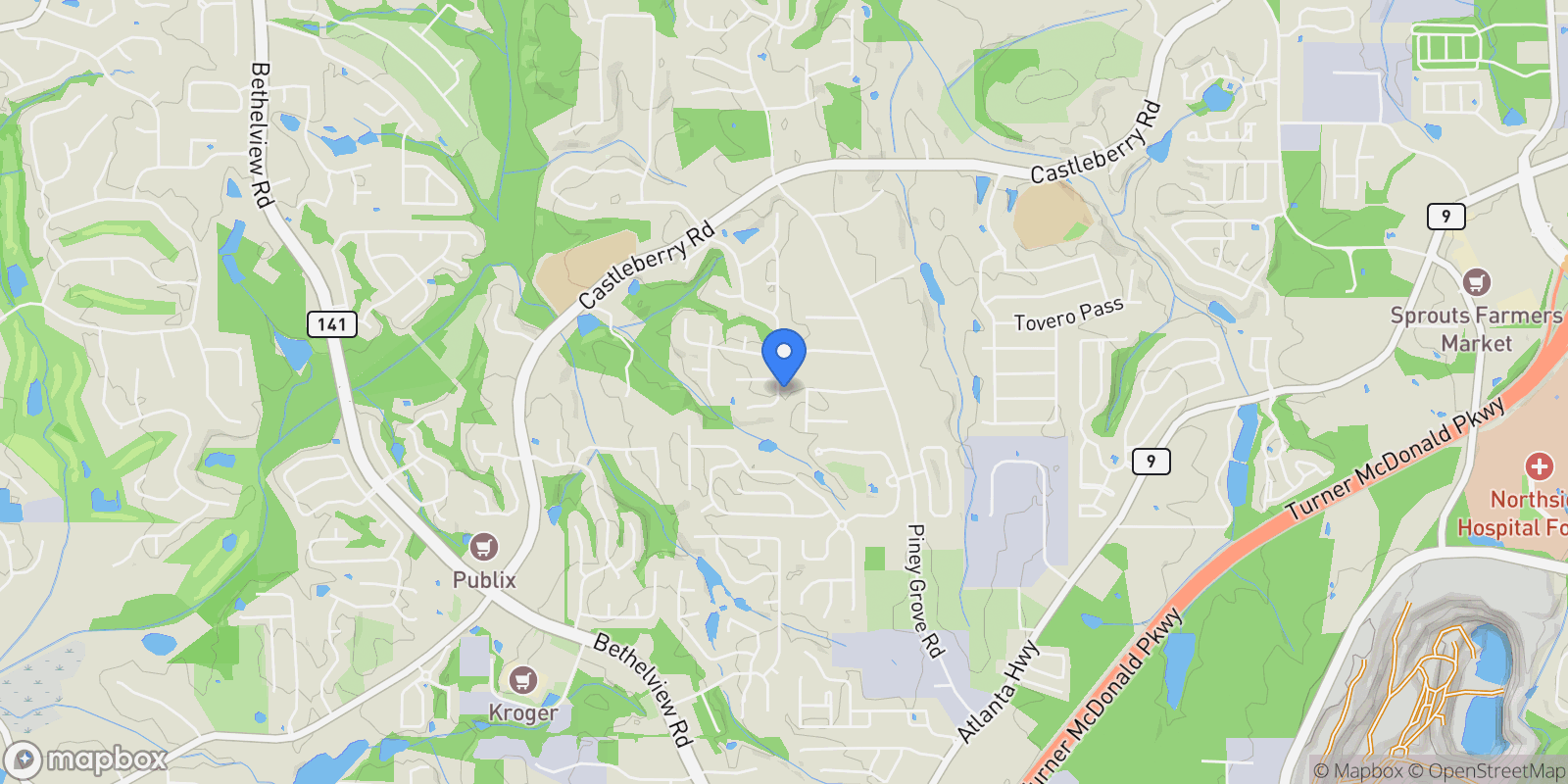 Map showing 5310 Kings Common Way, Cumming, Georgia, United States.