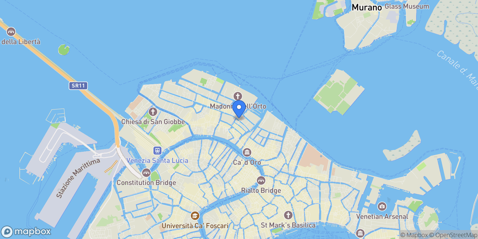 Map showing Fondamenta de la Misericordia, 30121 Venezia VE, Italy, Venice, Veneto, Italy.