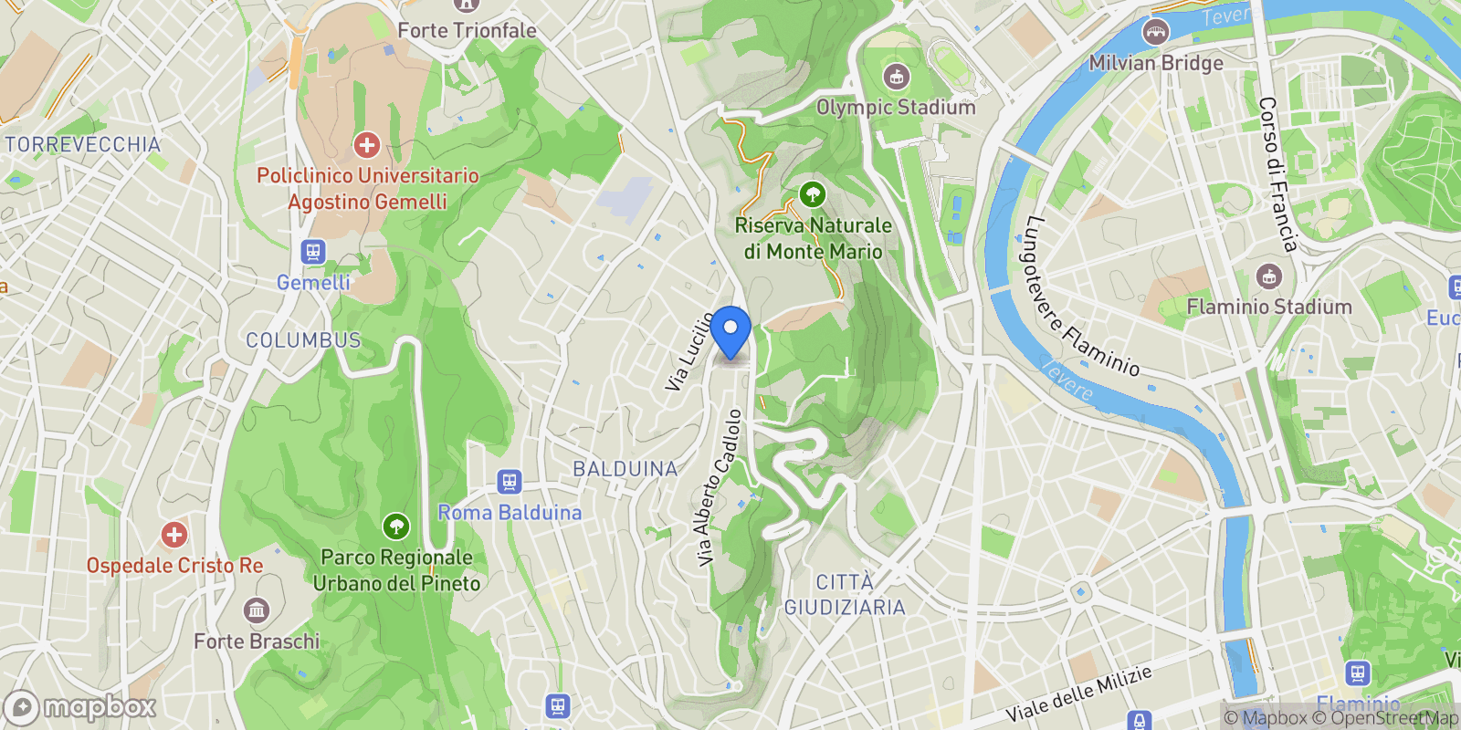 Map showing Piazzale delle Medaglie d'Oro, Rome, Lazio, Italy.