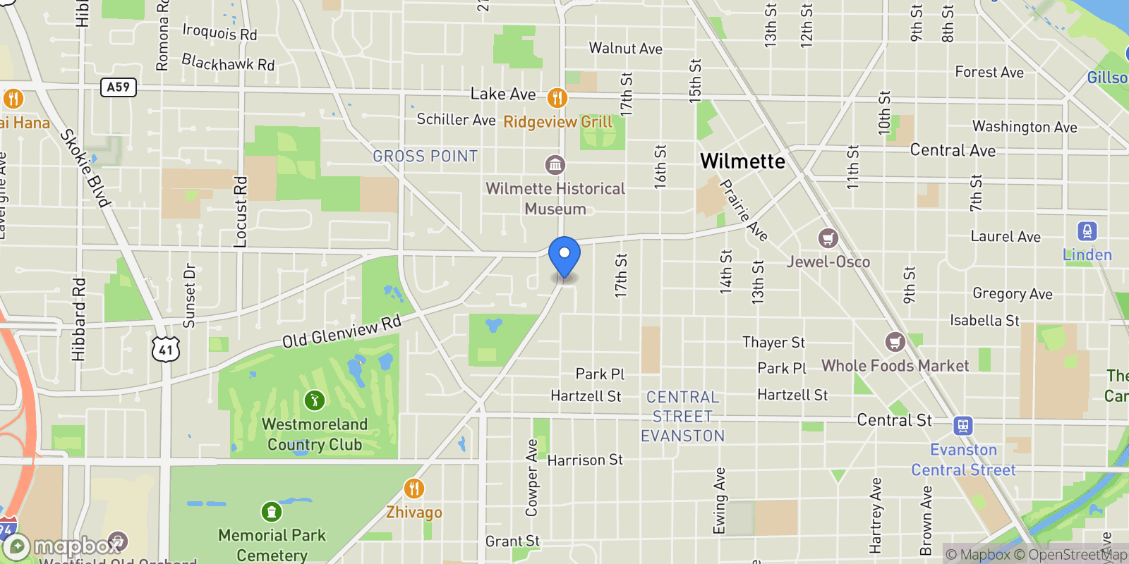 Map showing 146 Sterling Lane, Wilmette, IL, 60091, USA, Wilmette, Illinois, United States.