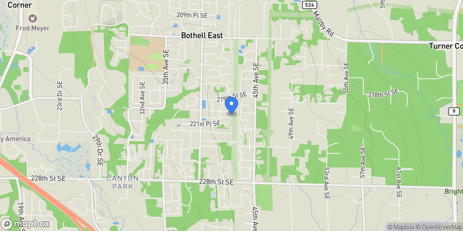 Map showing 4219 220th Place SE, Bothell, WA 98021, Bothell, Washington, United States.