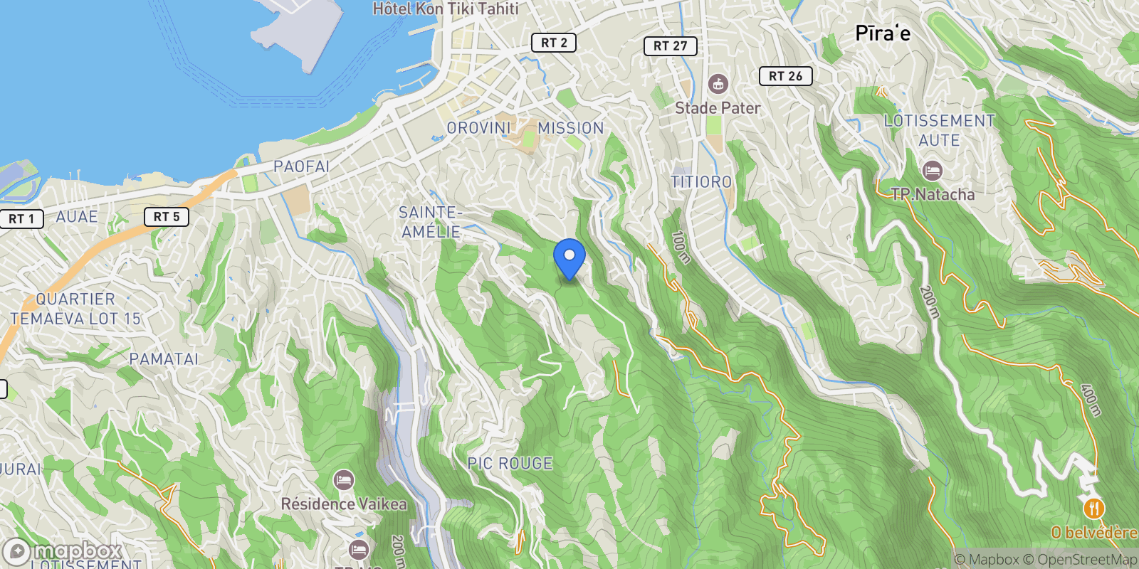 Map showing Papeete, Papeete, Pape'ete, Windward Islands, French Polynesia.