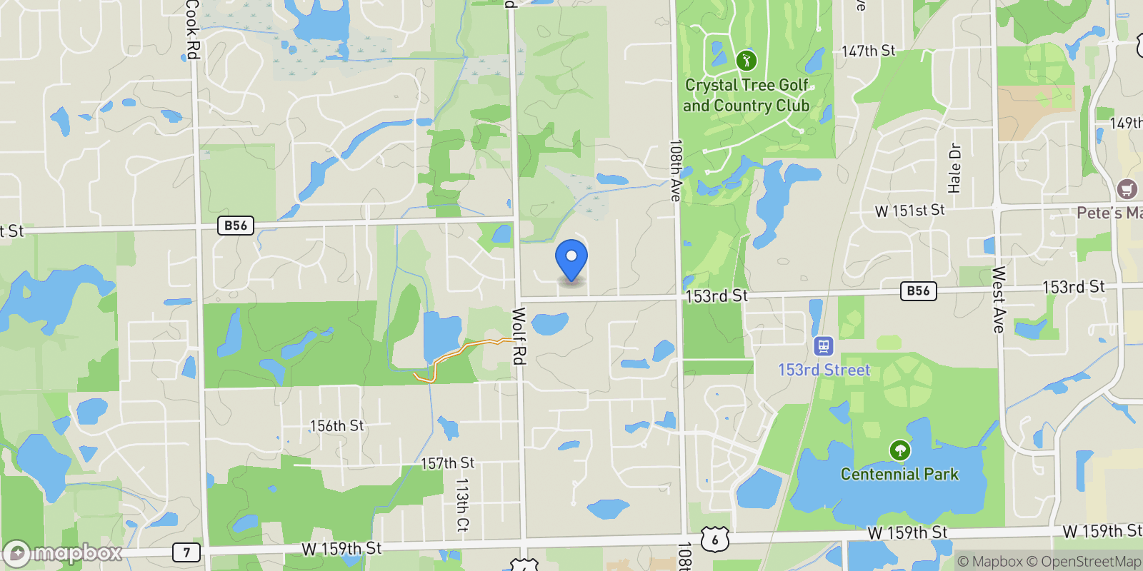 Map showing 11045 Lizmore Lane, Orland Park, IL 60467, Orland Park, Illinois, United States.