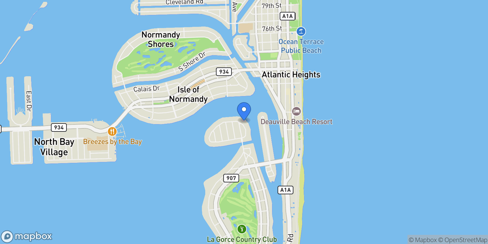 Map showing 84 La Gorce Circle, Miami Beach, Florida, United States.