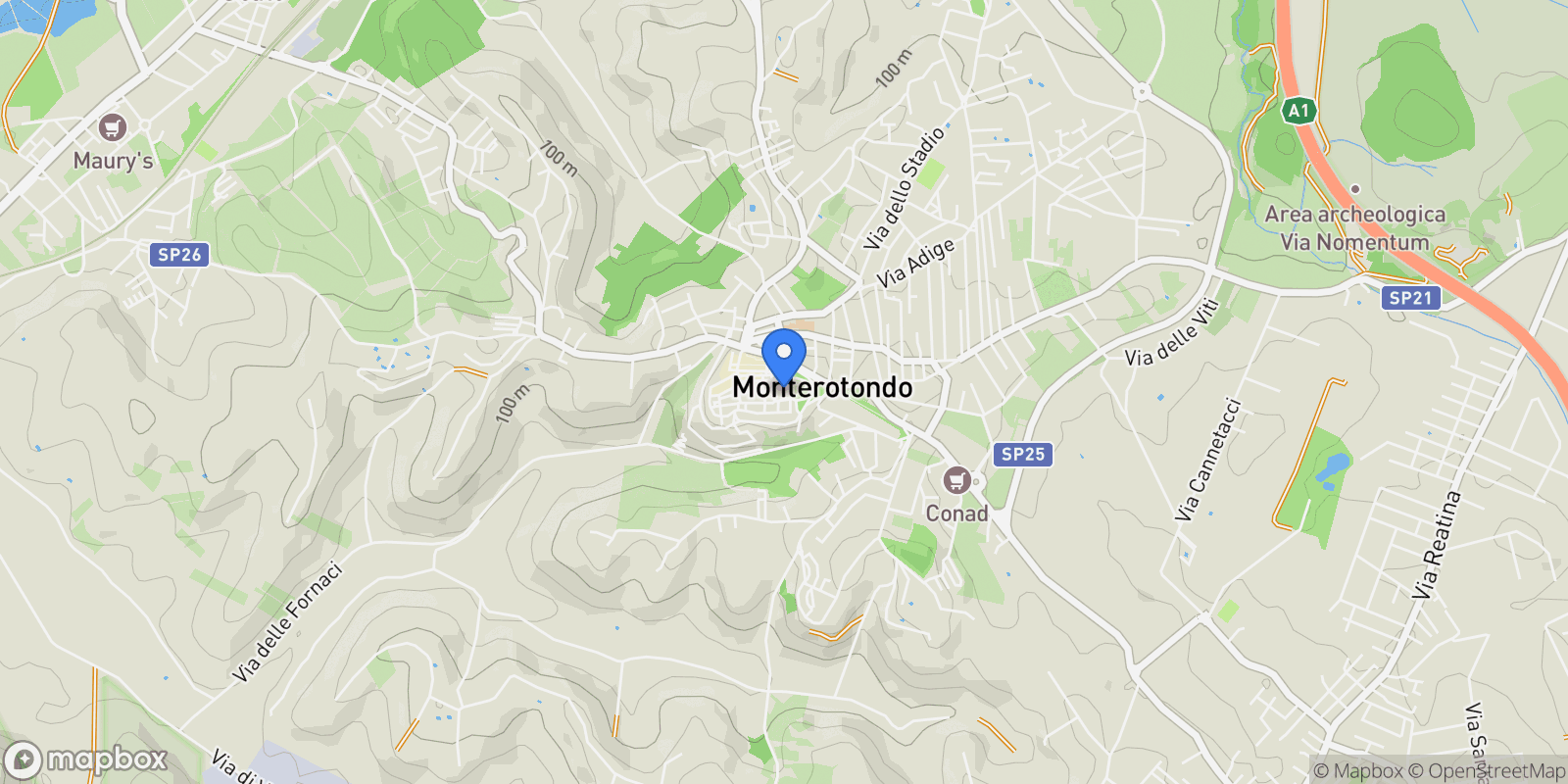 Map showing Via Roberto Faravelli, Monterotondo, Roma, Lazio, 00015, Italia, Monterotondo, Lazio, Italy.