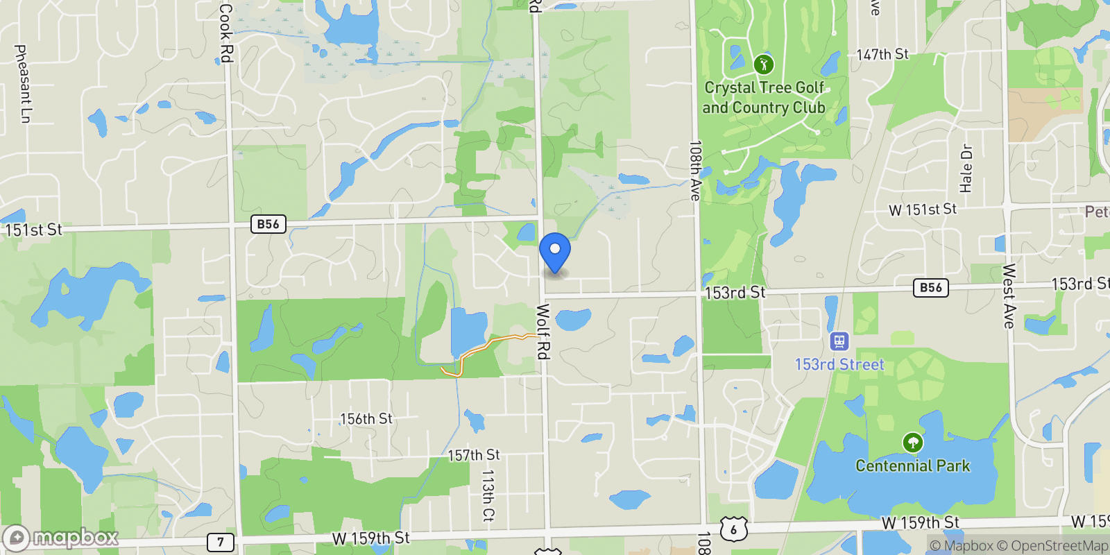 Map showing 11155 Lizmore Lane , 35B, Orland Park, IL 60467, Orland Park, Illinois, United States.