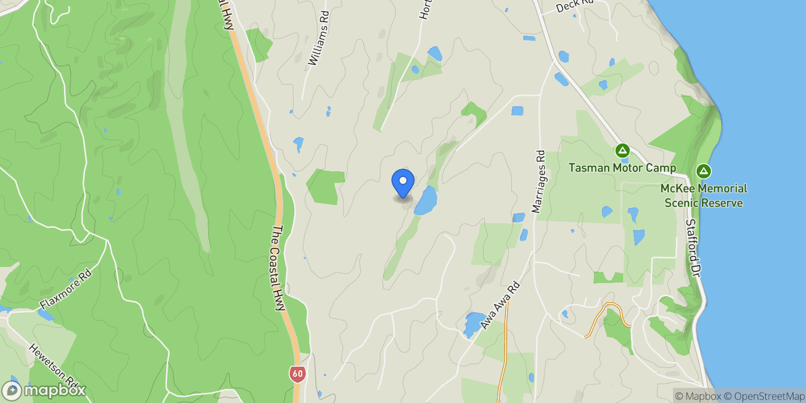 Map showing 201 Horton Road Upper Moutere, Nelson, TAS, Tasman, Tasman, New Zealand.