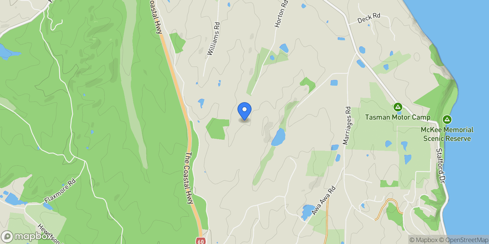 Map showing 178 Horton Road, Nelson, TAS 7173, Tasman, Tasman, New Zealand.