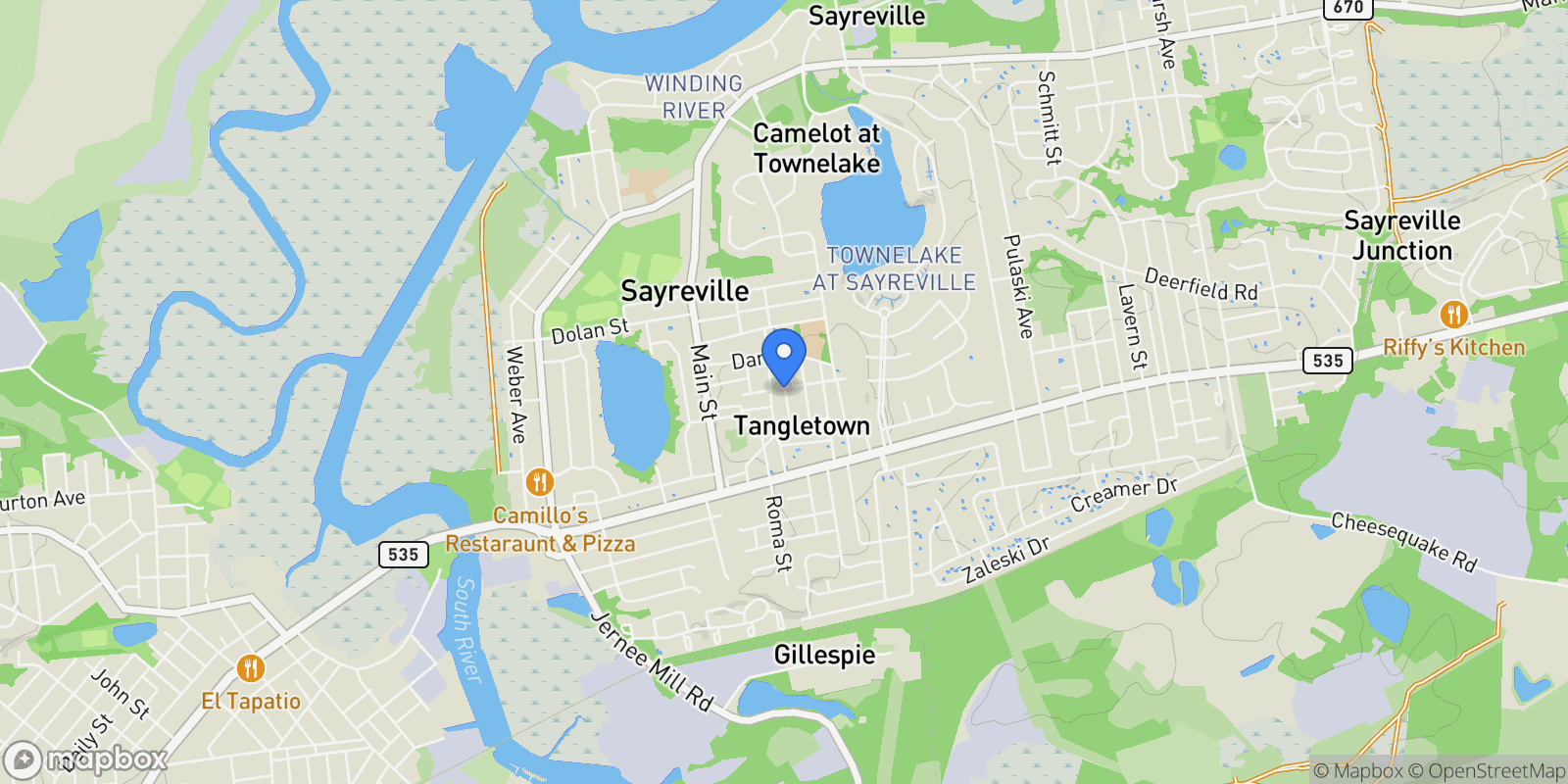 Map showing 17 John Street, Sayreville, NJ 08857, Sayreville, New Jersey, United States.
