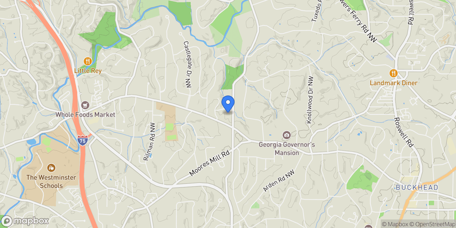 Map showing 675 W Paces Ferry Road NW, Atlanta, Georgia, United States.