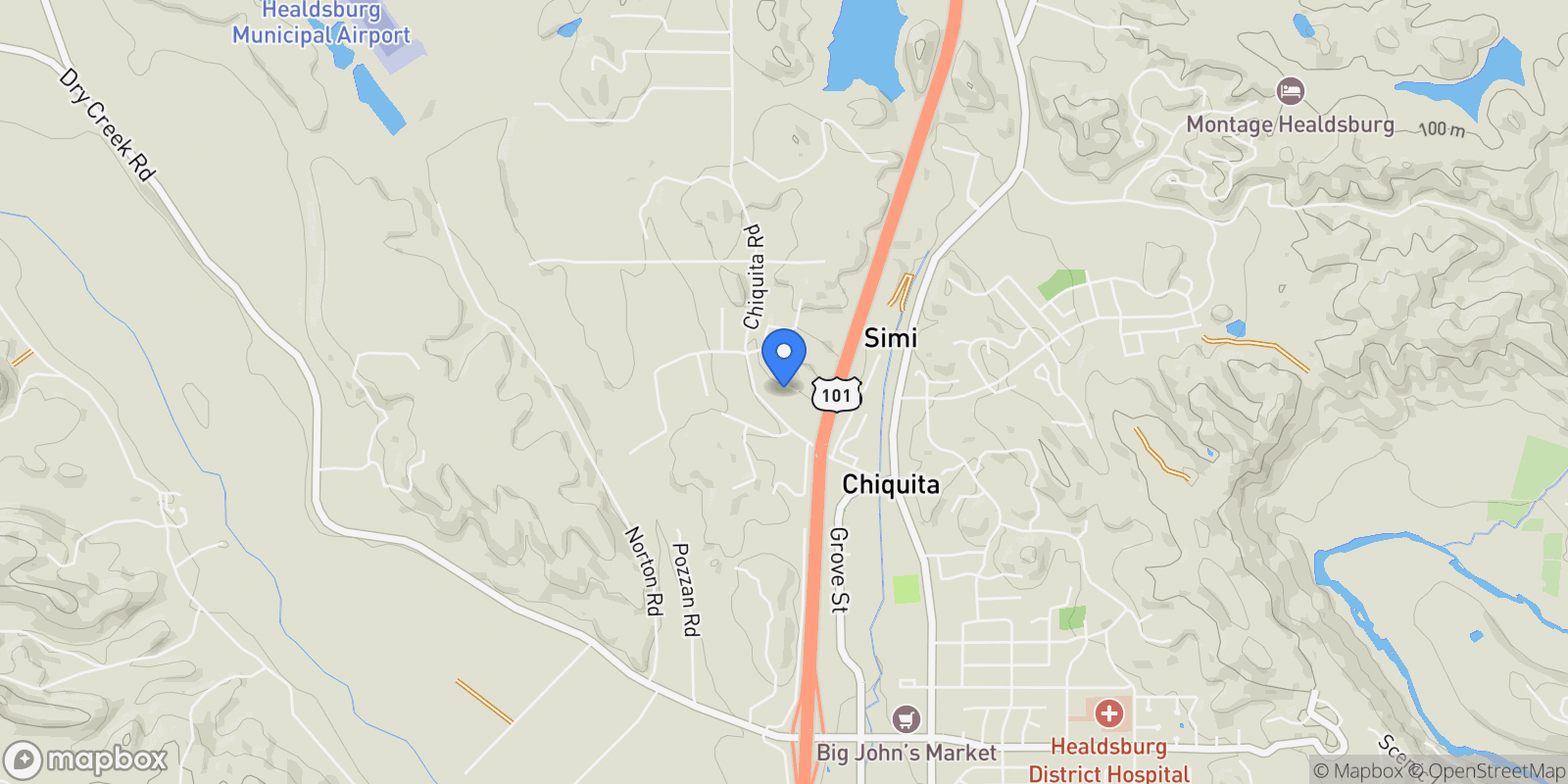 Map showing 219 Burgundy Road , Healdsburg, CA 95448, Healdsburg, California, United States.