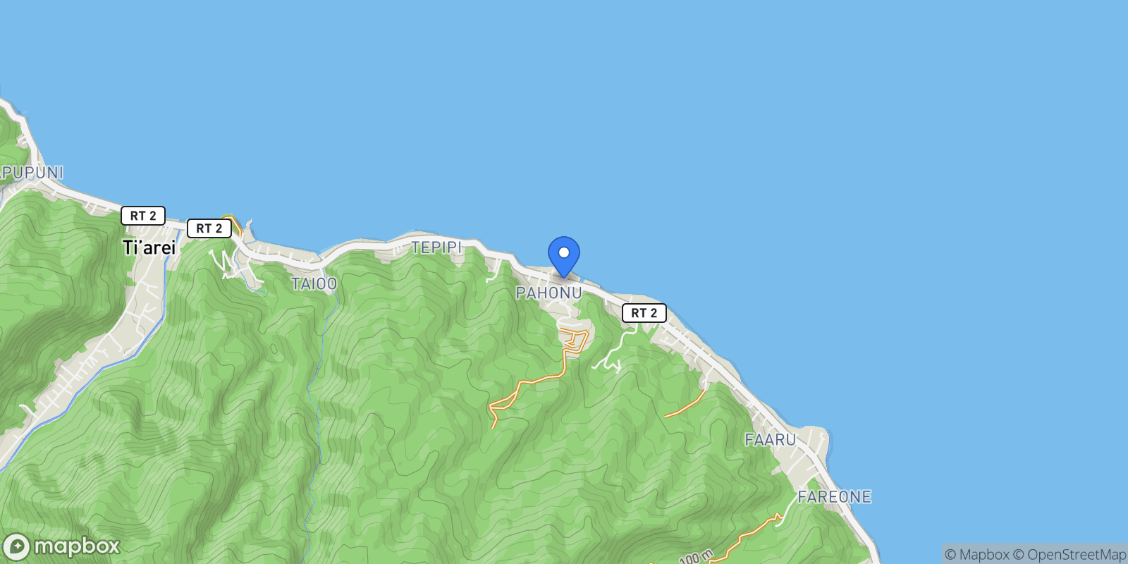 Map showing Hitiaa O Te Ra, Hitiaa O Te Ra, Hitiaa O Te Ra, Windward Islands, French Polynesia.